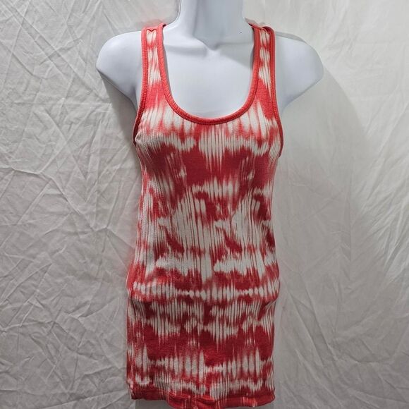 Vintage y2k peach orange pink tie dye racerback tank top - Picture 2 of 4